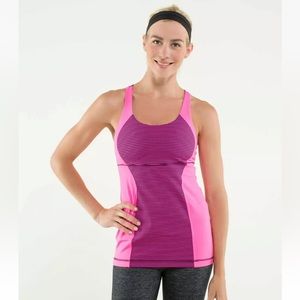 LULULEMON ENERGY TANK PINK STRIPE